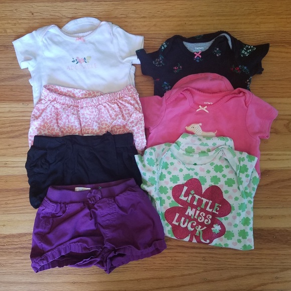 Carter's Other - 12 Mo Girls Short sleeve & Shorts Summer Bundle